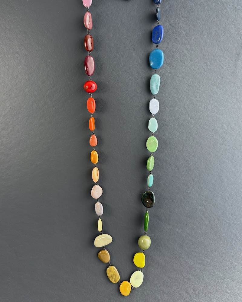Sautoir gamme couleur grosses perles