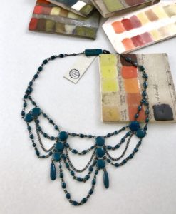 19th century inspired ceramic delicate necklace