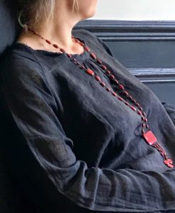 Yvonne rectangle ceramic necklace by Claire Hecquet-Chaut