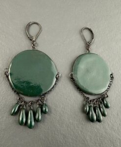 Boucles d'oreilles Louise vert sombre