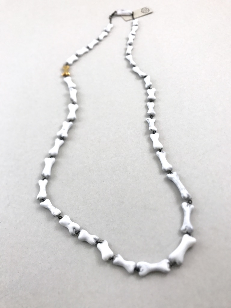 Lucie chain made of small hand made bone beads