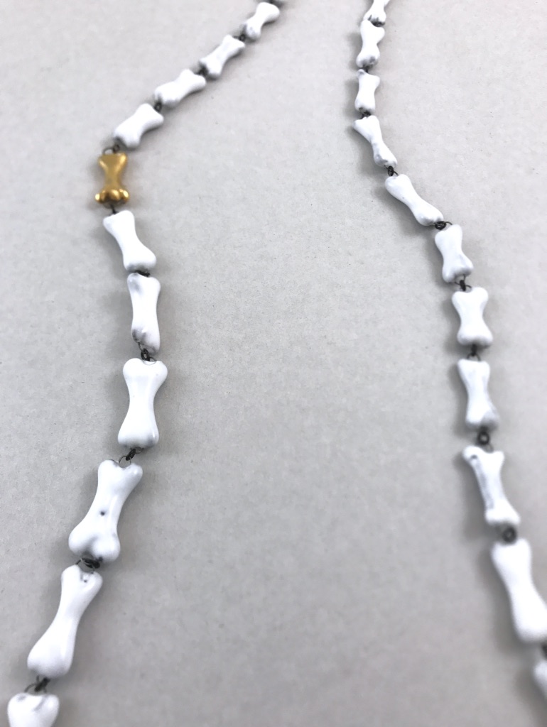Lucie chain made of small hand made bone beads