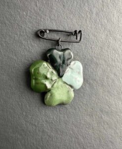 Broche Trèfle à 4 feuilles en céramique